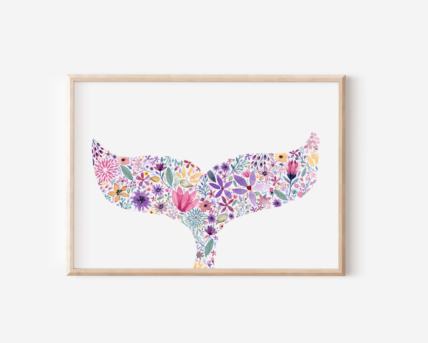 Wildflower Whale Tail - Art Print